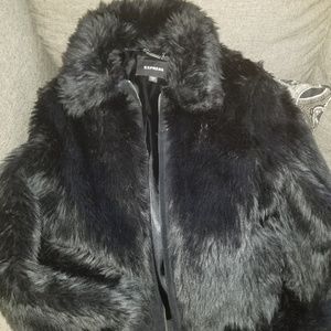 Express Womens Faux Fur Jacket